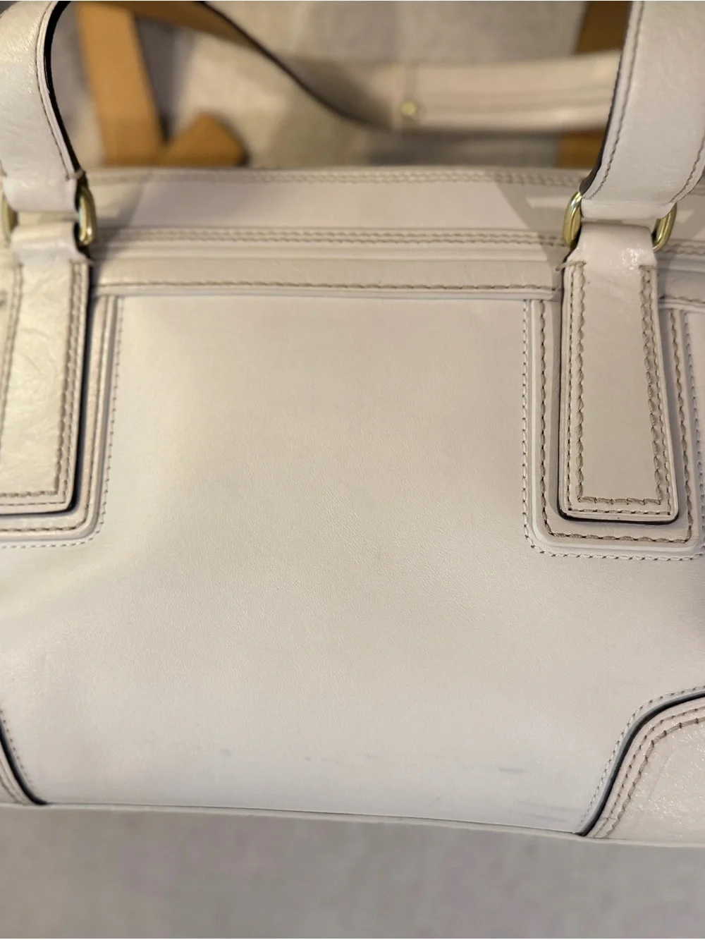 Coach Cream and Brown Striped Signature Tote Shoulder Bag
